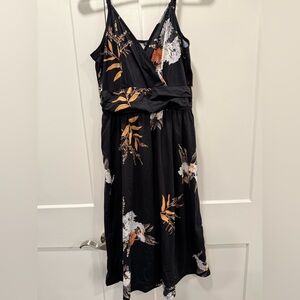 Floral Black Sleeveless Dress